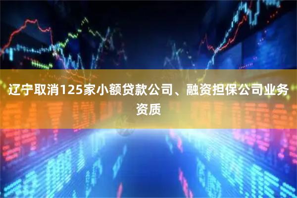 辽宁取消125家小额贷款公司、融资担保公司业务资质