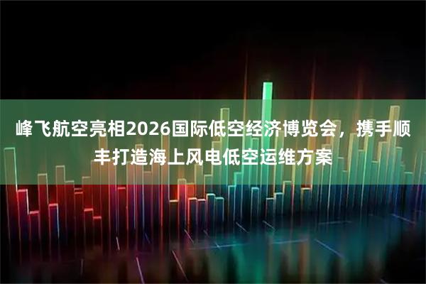峰飞航空亮相2026国际低空经济博览会，携手顺丰打造海上风电低空运维方案